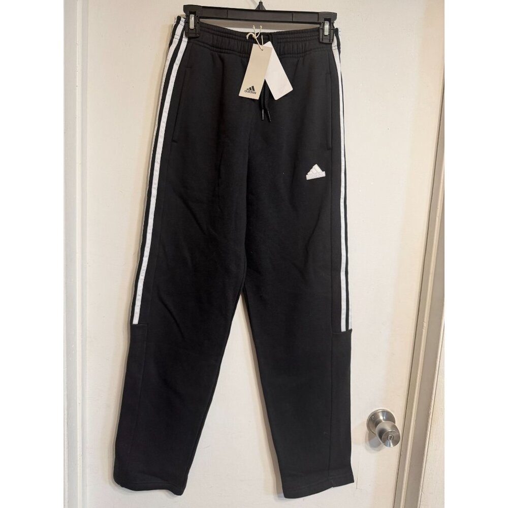 Adidas Womens Tiro Track Pants XS Black With White Stripes Elastic Waistband & D